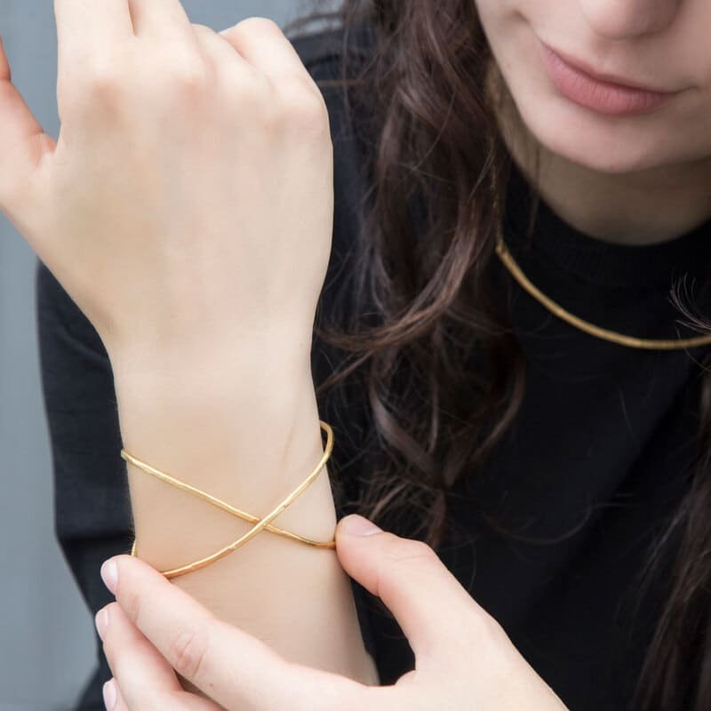 A-Kind-of-Magic-Cross-Bangle-Gold-Lady-2