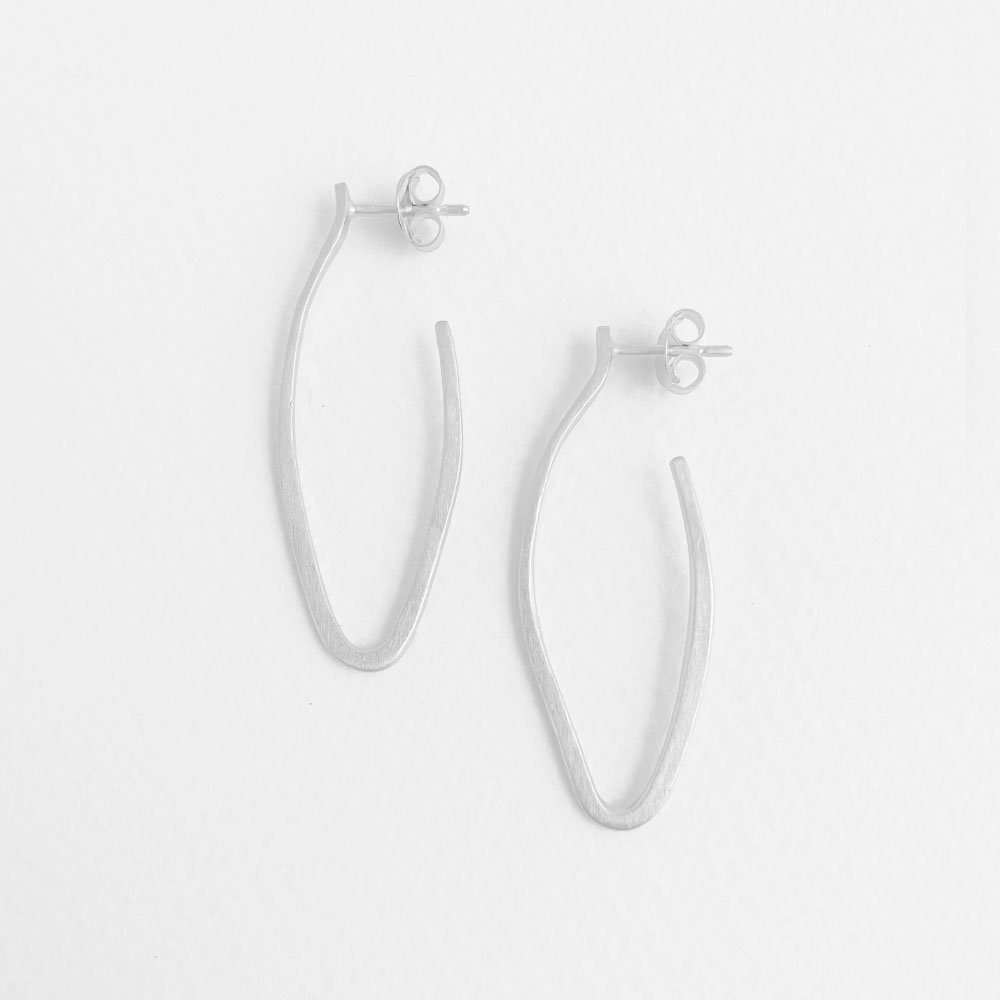 Marine-M-Hoop-Earrings-Silver