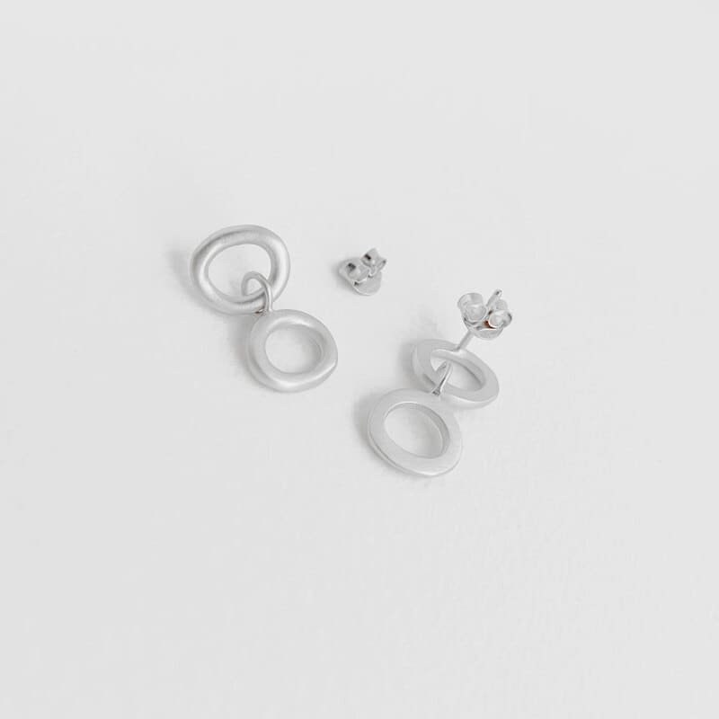 Nicola-Double-Earrings-Silver