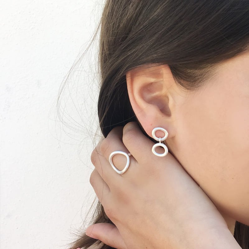 Nicola-Earrings-Double-Silver-Lady Nicola-Earrings-Double-Silver-Lady