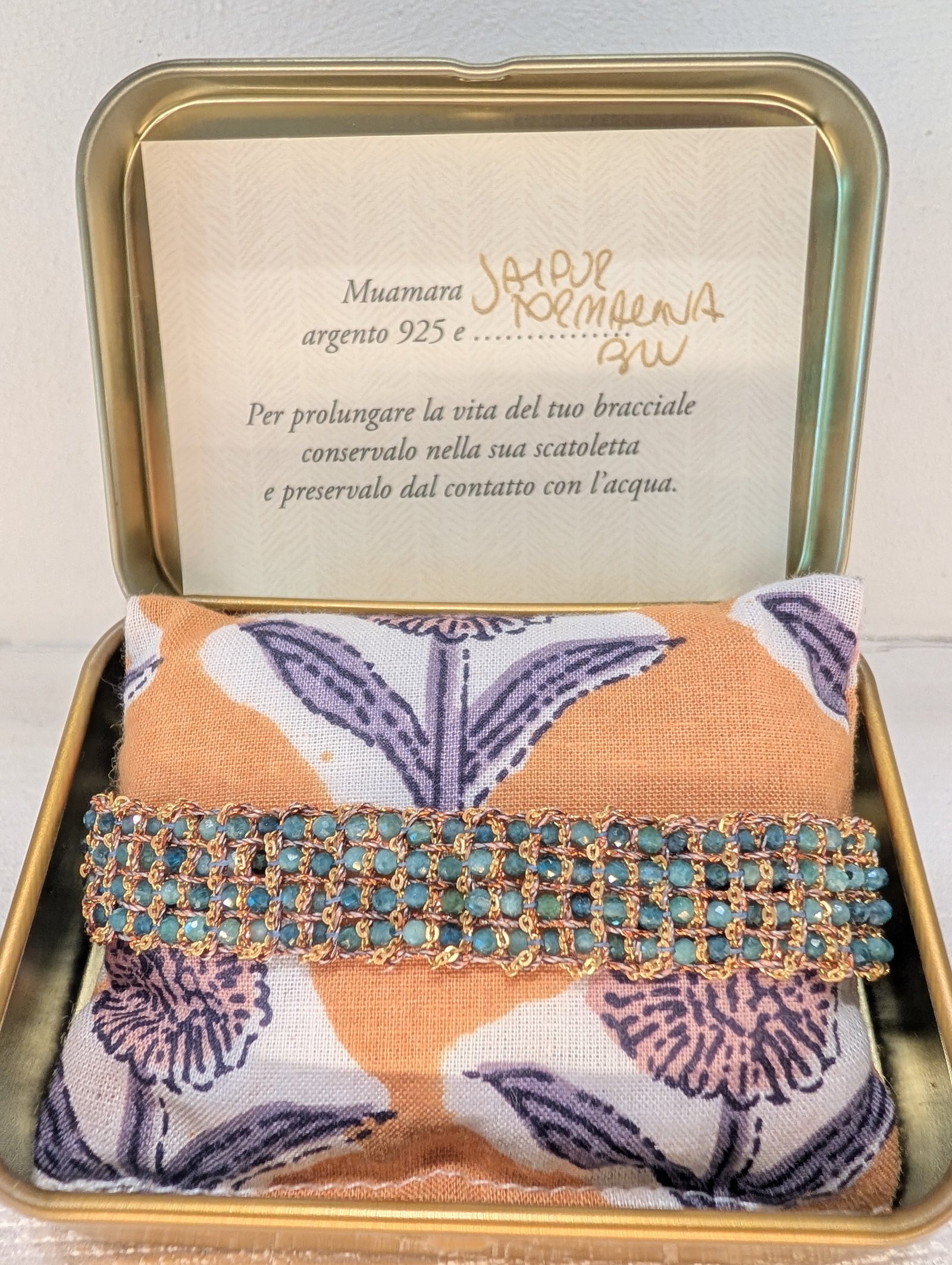 Muamara Armband Jaipur Tormalina Blu (925 Silber) – Ansicht 1