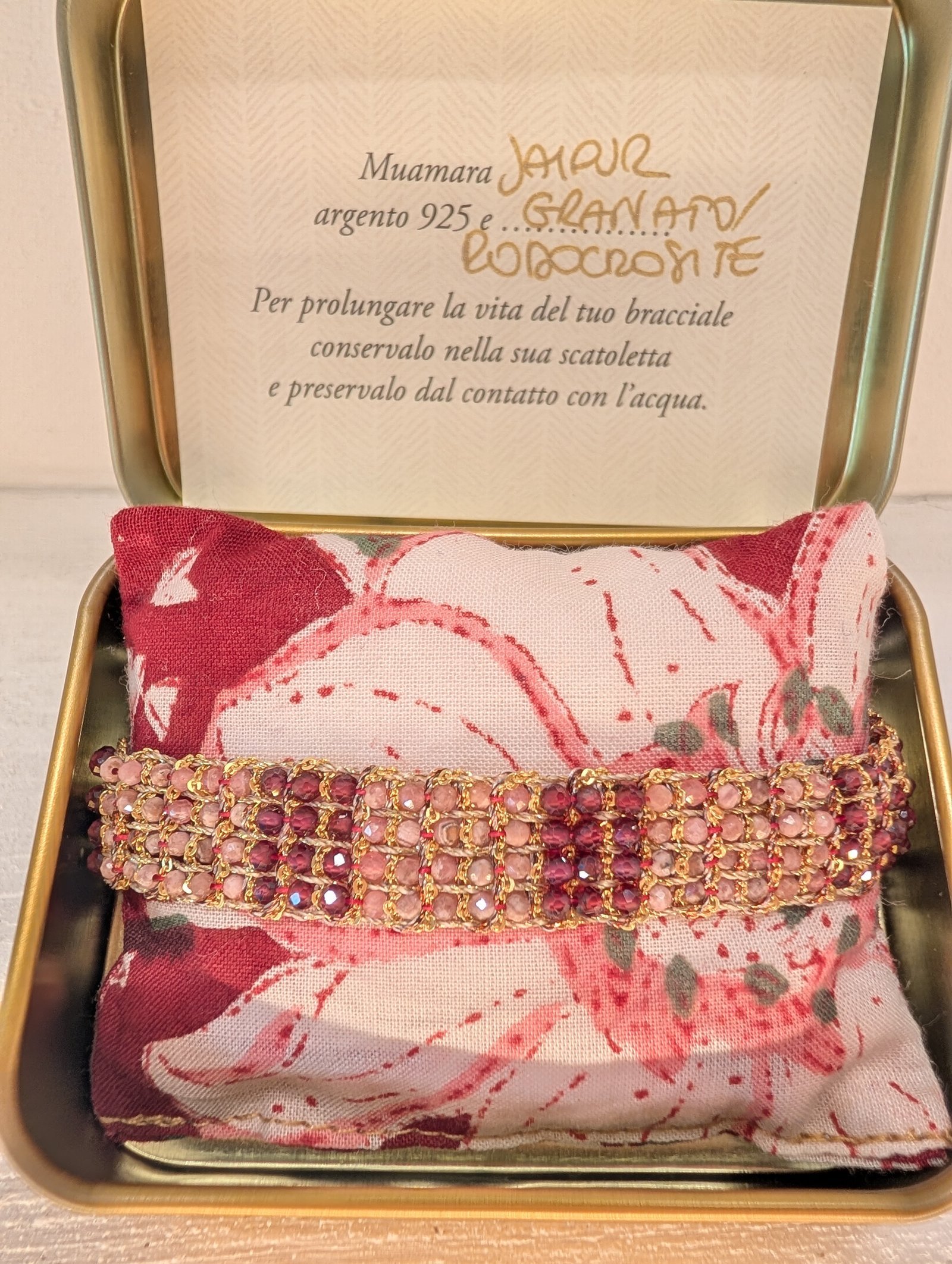 Muamara Armband Jaipur Granato & Rodocrosite (925 Silber) – Ansicht 1