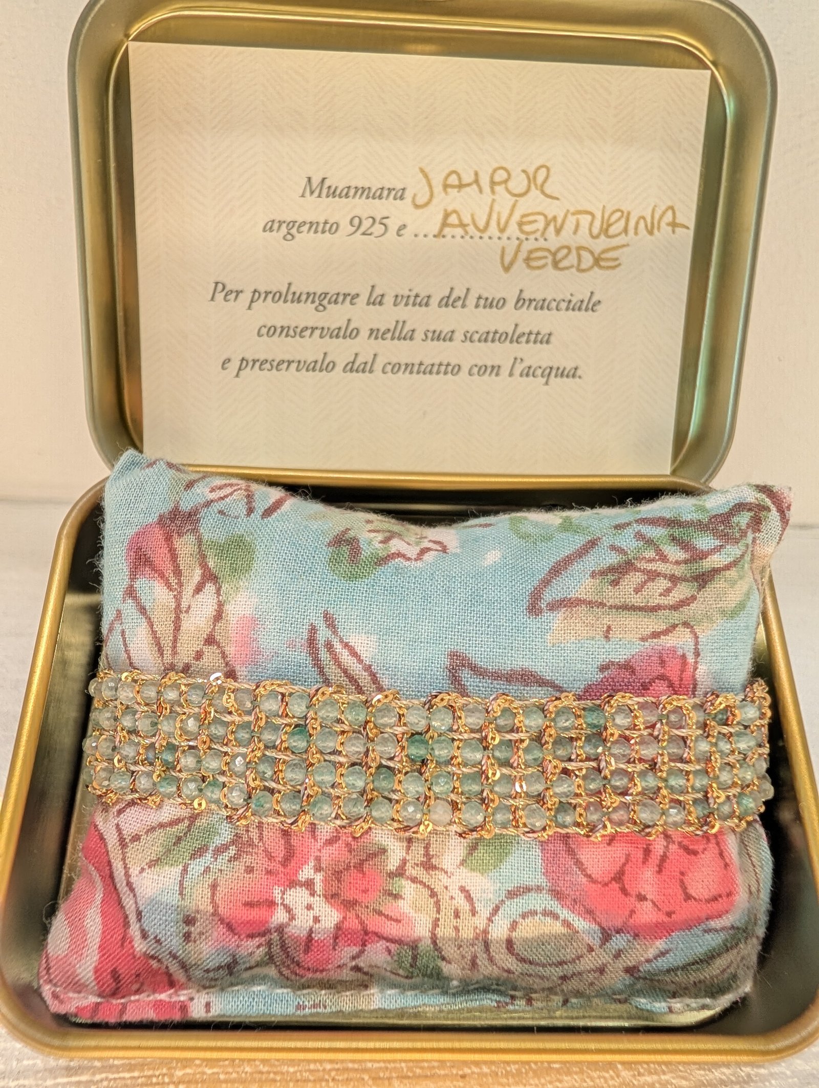 Muamara Armband Jaipur Avventurina Verde (925 Silber) – Ansicht 1