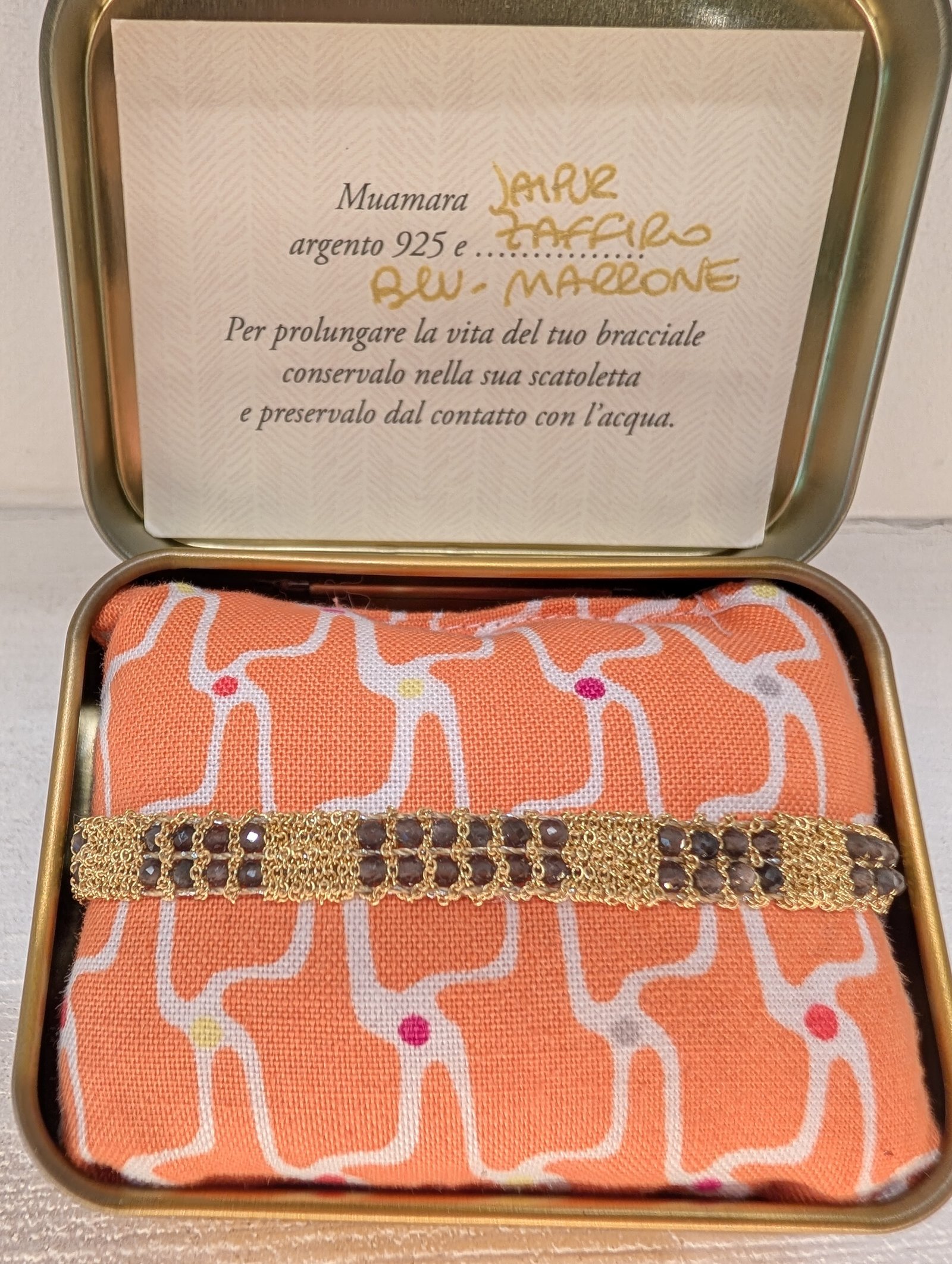 Muamara Armband Jaipur Zaffiro Blu – Marrone (925 Silber) – Ansicht 4 Muamara Armband Jaipur Zaffiro Blu – Marrone (925 Silber) – Ansicht 4