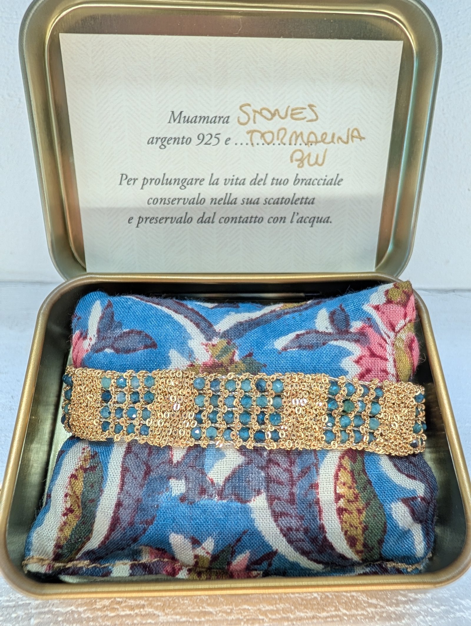 Muamara Armband Stones Tormalina Blu (925 Silber) – Ansicht 1