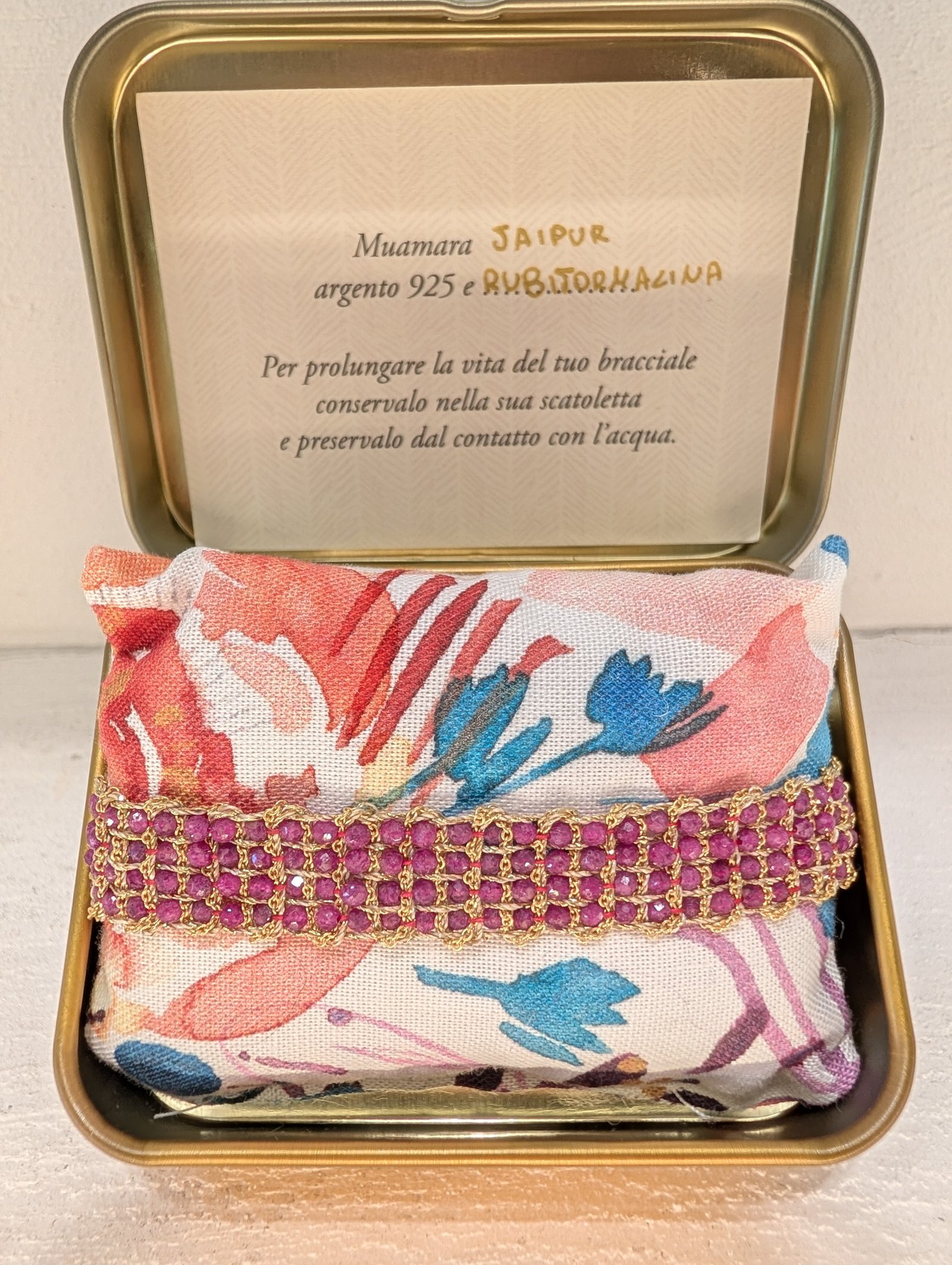 Muamara Armband Jaipur RubiTormalina (925 Silber) – Ansicht 1
